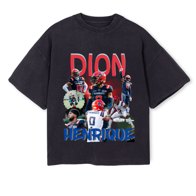 DION HENRIQUE Vintage Black Oversized Boxy Tee.