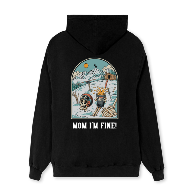 PULLI SKICRASH Black Regular Zipped Hoodie.