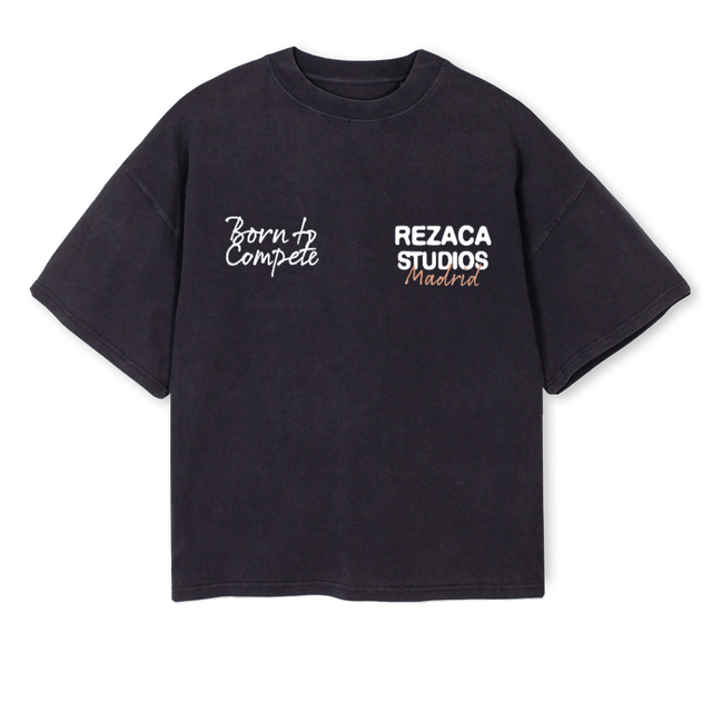 TROPHEE Vintage Black Oversized Boxy Tee.