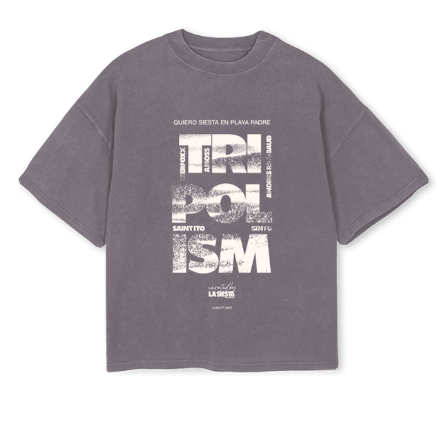 TRIPOLISMLIGHTGREY Pigment Grey Oversized Boxy Tee.