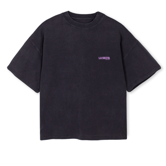 DANCEVIOLETDARKGREY Vintage Black Oversized Boxy Tee.