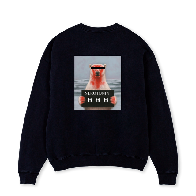 IJSBEERHOODIE Black Oversized Crewneck Sweater.