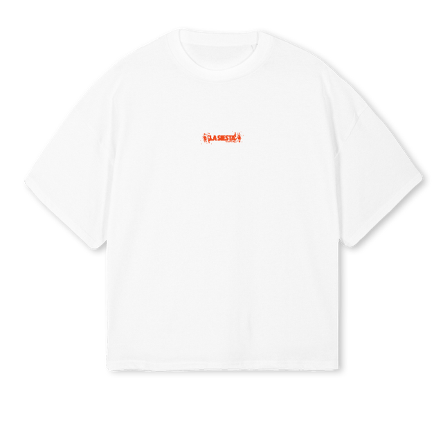 KIOSKSPLASHWHITE White Oversized Boxy Tee.