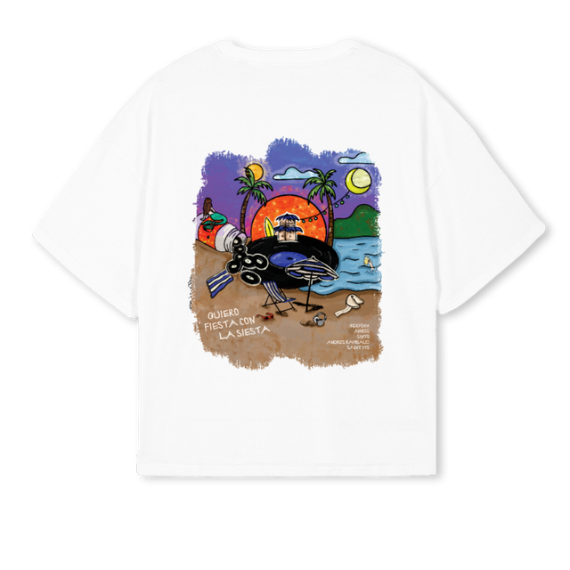 KIOSKSPLASHWHITE White Oversized Boxy Tee.