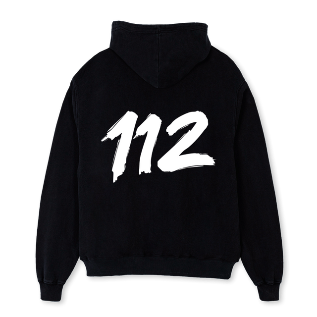 OVSZ LRG SMLWHT LOG Black Oversized Hoodie.