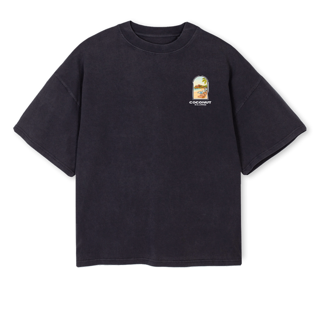 ER NOIR Vintage Black Oversized Boxy Tee.