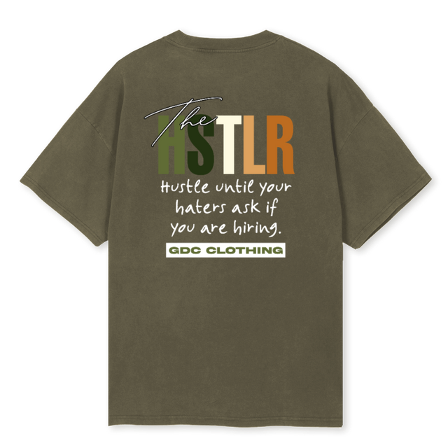 HSTLR  Vintage Olive Oversized Tee.