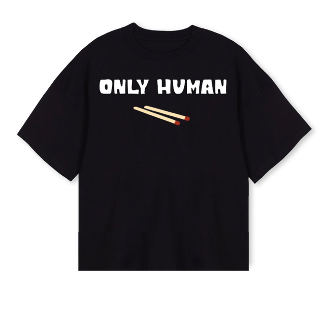 MATCHES Black Oversized Boxy Tee.