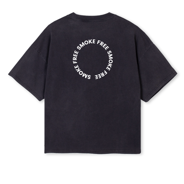 CREATITUNO Vintage Black Oversized Boxy Tee.