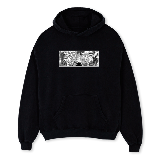 ONEPIECEZH Black Oversized Hoodie.