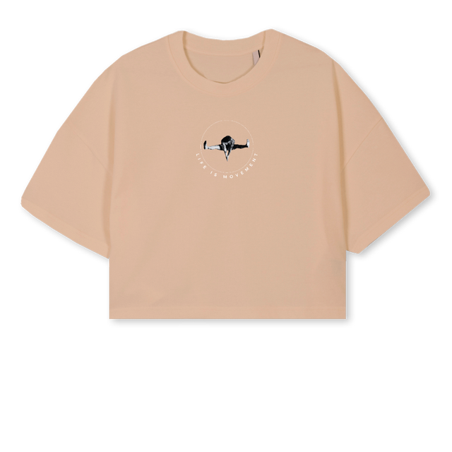 LMCROPONE Croissant Cropped Oversized Tee.
