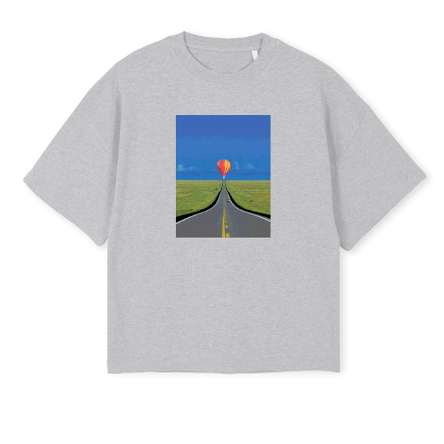 BALLOONLIGHTGREYBOXY Light Grey Marl Oversized Boxy Tee.