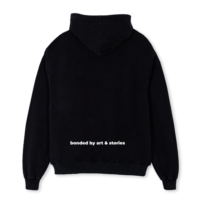 KFOLKK Black Oversized Zipped Hoodie.
