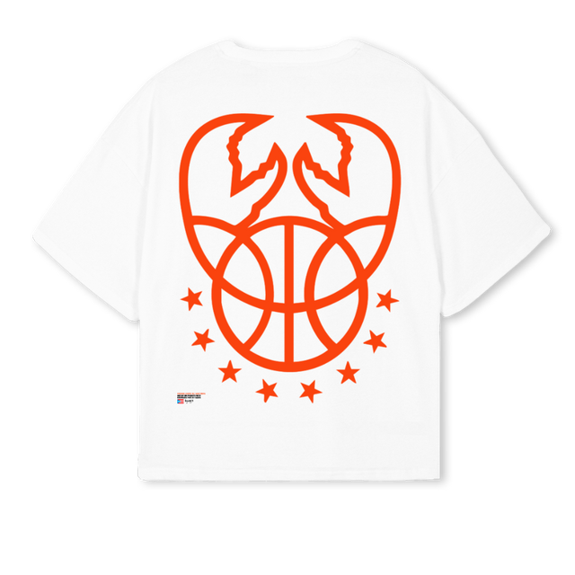 CANGREJO White Oversized Boxy Tee.