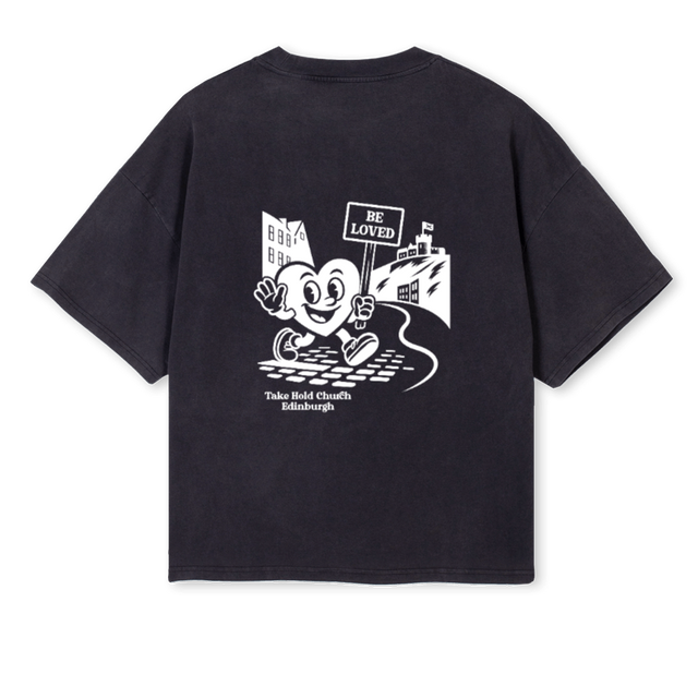 THCTEEBELOVED Vintage Black Oversized Boxy Tee.