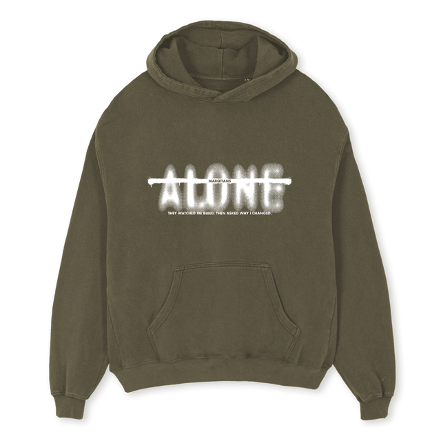 ALON  Vintage Olive Oversized Hoodie.