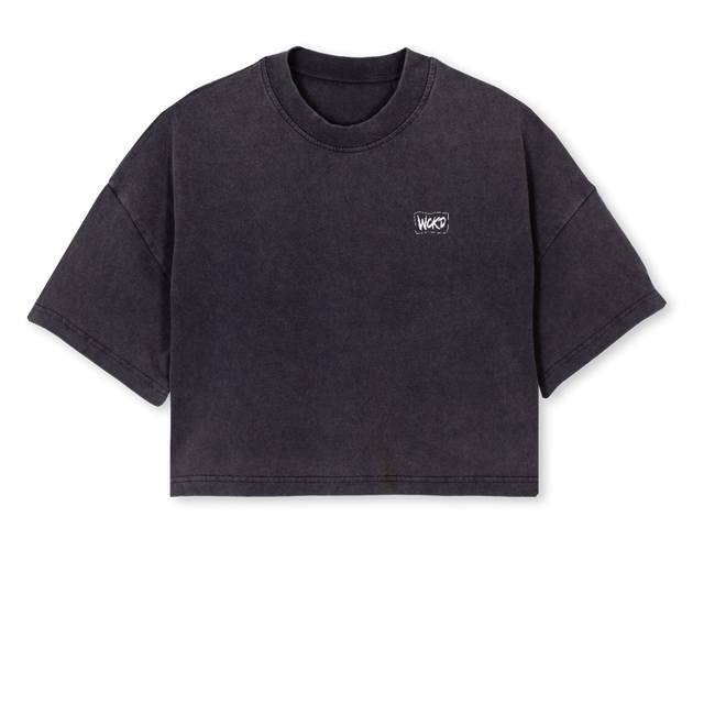 CT WHLG VT Vintage Black Cropped Oversized Tee.