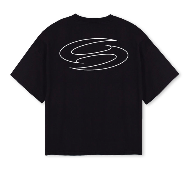 STNBOXTEEBLK Black Oversized Boxy Tee.