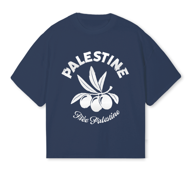 BLUEOLIVE Navy Blue Oversized Boxy Tee.