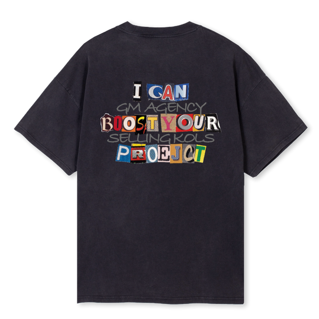 CMAGENCY Vintage Black Oversized Tee.