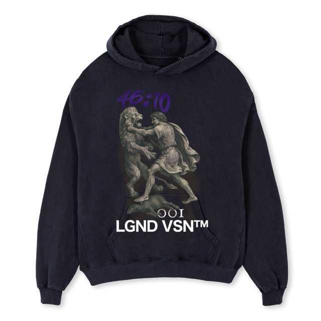 DAVID FROM JUDAH Vintage Black Oversized Hoodie.