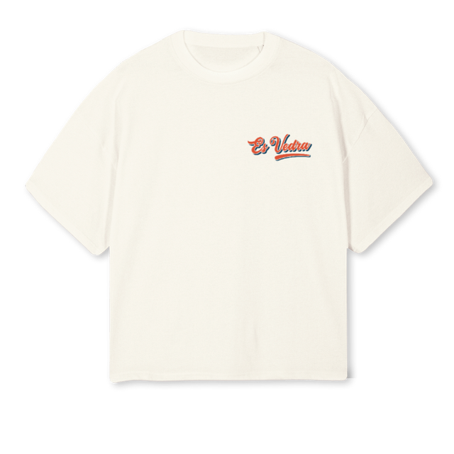 ES VEDRA BOXY Cream Oversized Boxy Tee.