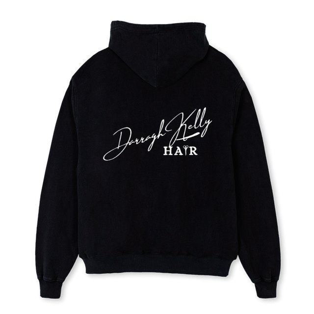 DKXSEVTE Black Oversized Zipped Hoodie.