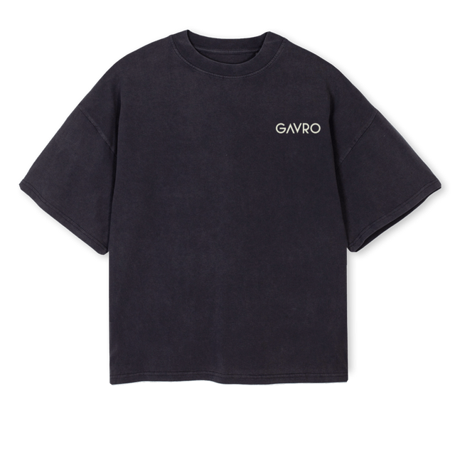 CRNA KRATKA Vintage Black Oversized Boxy Tee.