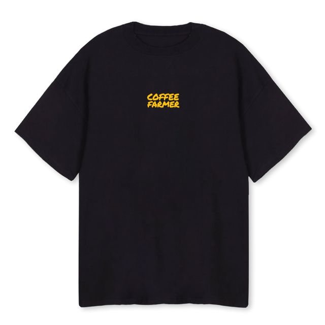 BLACKFARMERYELLOW Black Oversized Tee.