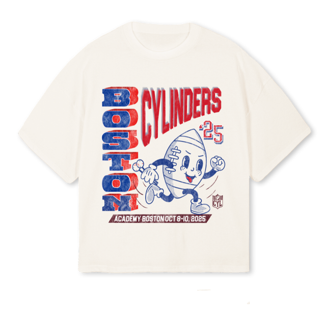 BOSTONT Vintage White Oversized Boxy Tee.