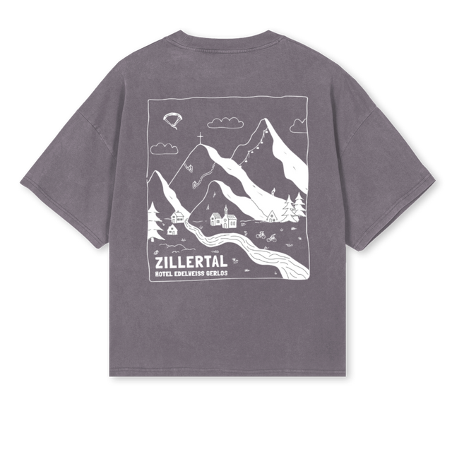 ZILLERTAL Pigment Grey Oversized Boxy Tee.