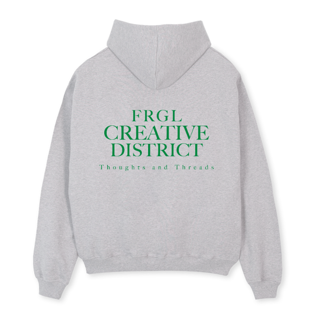 FRGL D HD Light Grey Marl Oversized Hoodie.