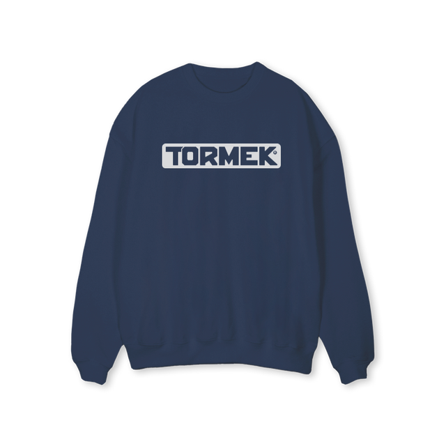 TORMEK OFFWHITE Navy Blue Regular Crewneck Sweater.