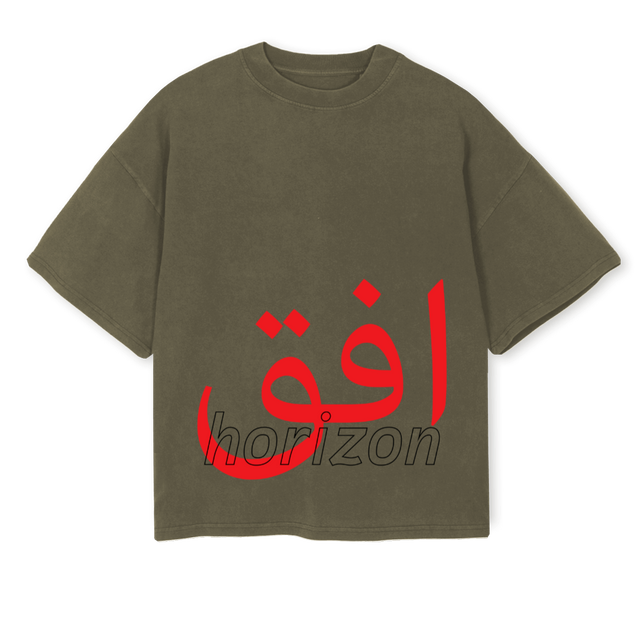 CHUPAN Vintage Olive Oversized Boxy Tee.