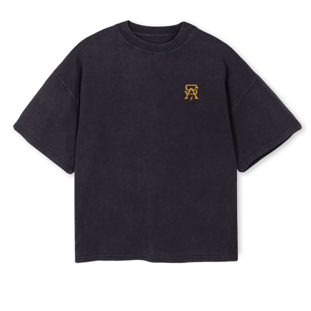 BADINFLUENCELV Vintage Black Oversized Boxy Tee.