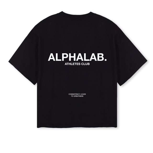 ATHLETESCLUBSSHIRT Black Oversized Boxy Tee.