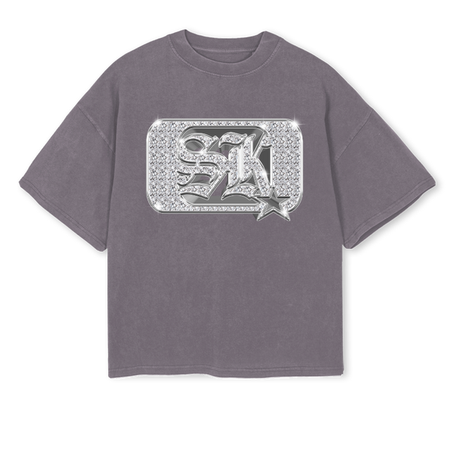 SILVERRINGTEE Pigment Grey Oversized Boxy Tee.
