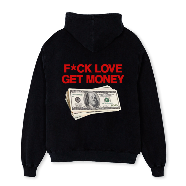 FCKLOVEHOODIE Black Oversized Hoodie.
