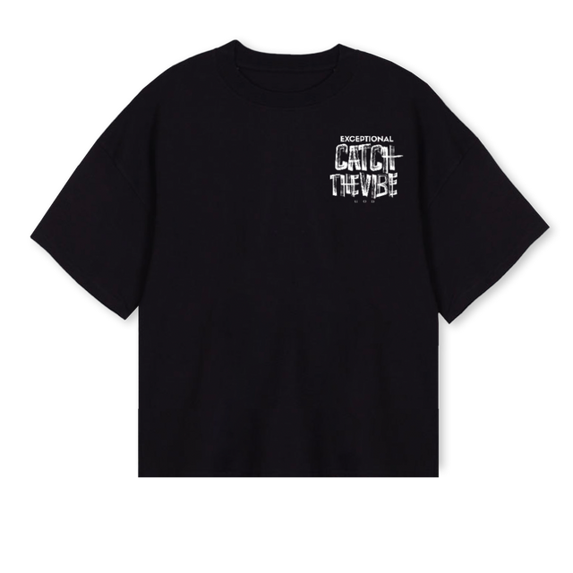 KAYGBLKCTV Black Oversized Boxy Tee.