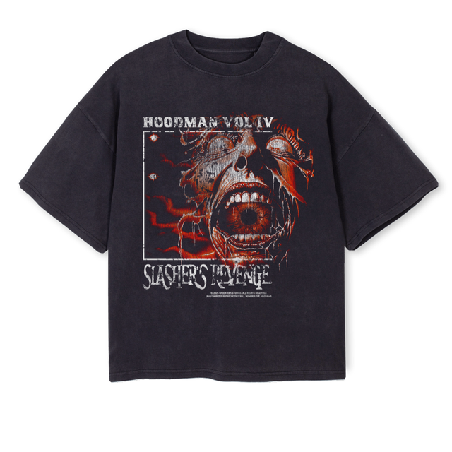 HOODMANTEE Vintage Black Oversized Boxy Tee.