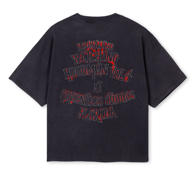 HOODMANTEE Vintage Black Oversized Boxy Tee.