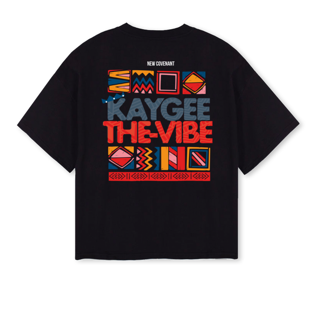 KAYGBLKHER Black Oversized Boxy Tee.