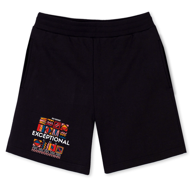 KAYGBLKHERSSHORTS Black Relaxed Sweatshorts.