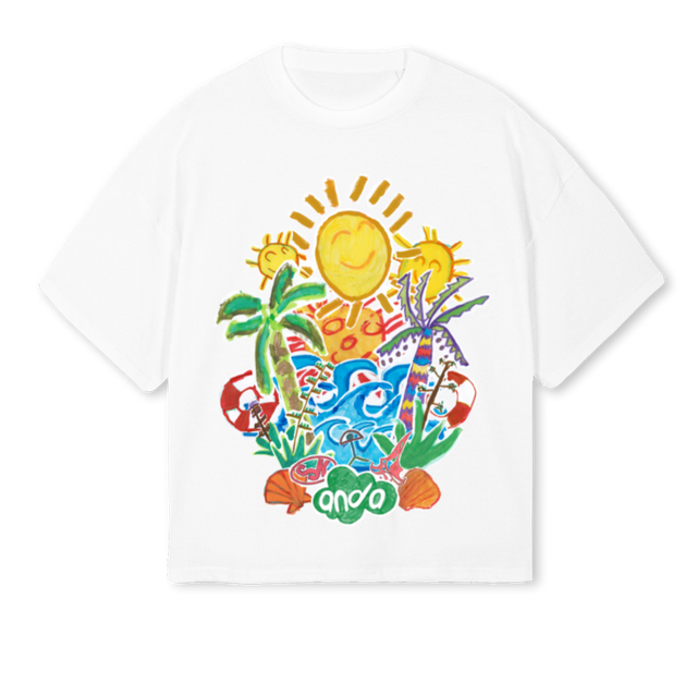 ANDATEE White Oversized Boxy Tee.