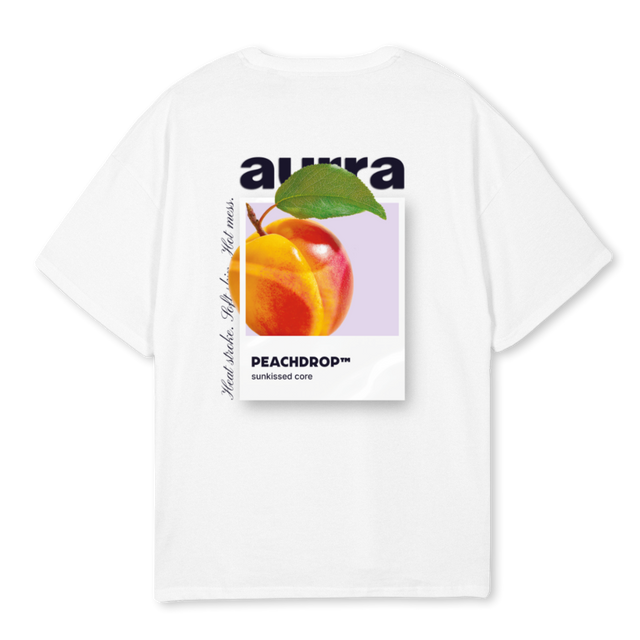 PEACHDROP White Oversized Tee.