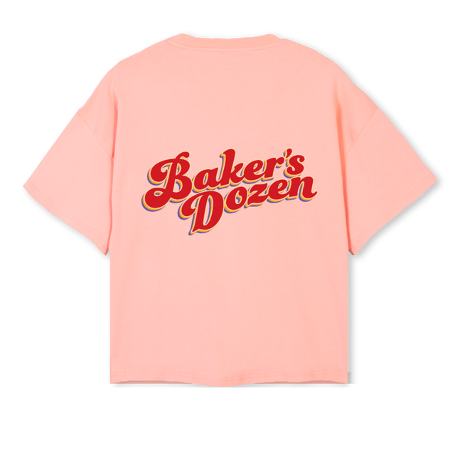 JBSALMON Pink Clay Oversized Boxy Tee.