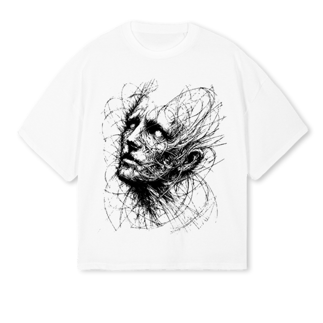 VISION White Oversized Boxy Tee.