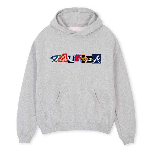 JAUNIBA USA Light Grey Marl Oversized Hoodie.
