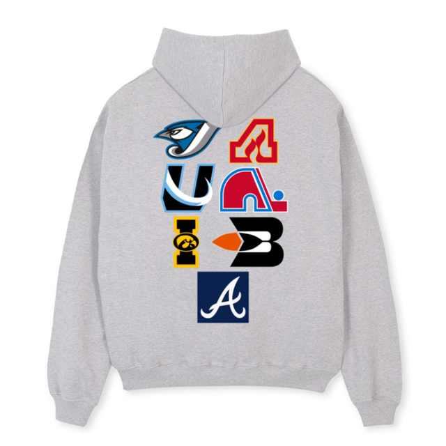 JAUNIBA USA Light Grey Marl Oversized Hoodie.