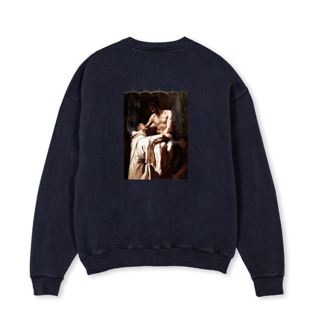CHRIST Vintage Black Oversized Crewneck Sweater.